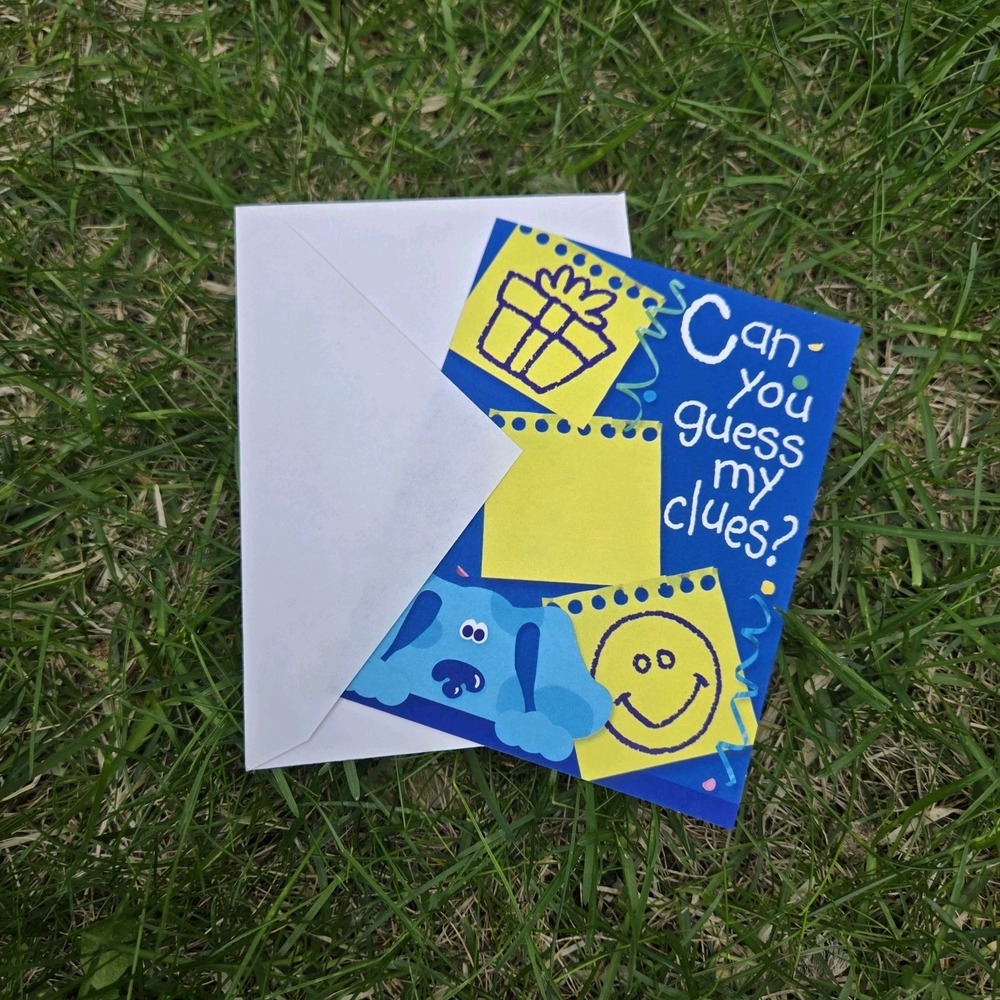 Vtg 1999 Viacom Blue's Clues Thank‎ You Cards Pack of 8 With Envelopes